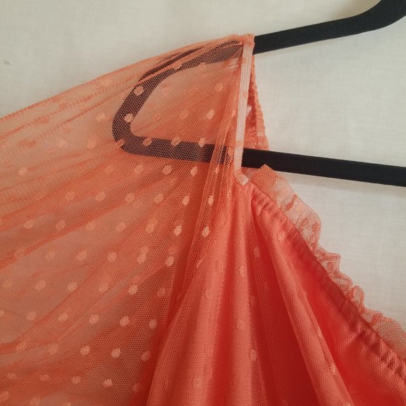 Puff Sleeve Polka Dot Tulle Maxi Dress Size 3X - Picture 14 of 16